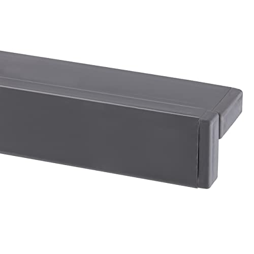 Relaxdays Gartentisch, HBT: 74 x 78 x 78 cm, Balkontisch Holzoptik, Kunststoff, Stahl, Terrassentisch quadratisch, grau – Bild 8