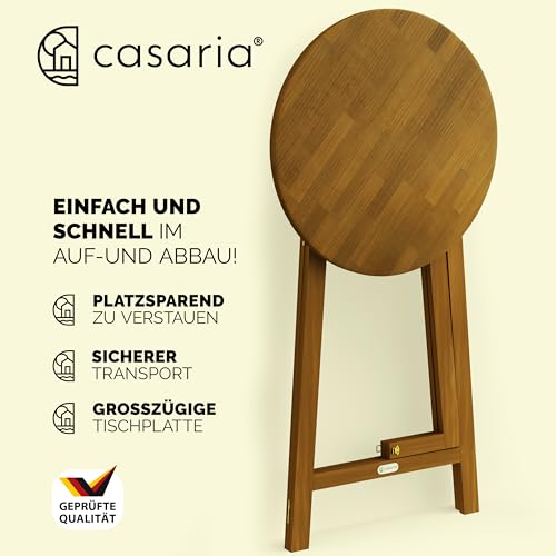 Casaria® Stehtisch Holz Klappbar 110cm Hoch 80 cm Rund Akazie Rustikal Indoor Outdoor Bistrotisch Biertisch Gartentisch Klapptisch Partytisch Bartisch – Bild 7