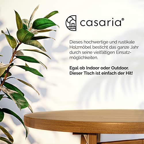 Casaria® Stehtisch Holz Klappbar 110cm Hoch 80 cm Rund Akazie Rustikal Indoor Outdoor Bistrotisch Biertisch Gartentisch Klapptisch Partytisch Bartisch – Bild 8
