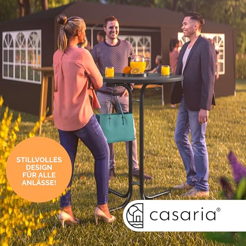 Casaria® Stehtisch Klappbar Outdoor Gastro Bistrotisch 2X Haken Ø 80 cm Rund Witterungsbeständig Grau Bartisch pulverbeschichtet Metall MDF – Bild 3