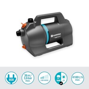 Alternative view of Gardena Gartenpumpe 4100 Silent: Sehr leise, innovative Bewässerungspumpe, Fördermenge 4100 l/h, 550 W Motor, 3,6 bar, wasserfest, stromsparend (9050-20)