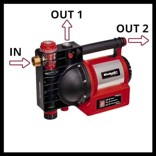 Einhell Gartenpumpe GE-GP 1246 N FS (1.200 Watt, 4.6 l/h, 5 bar Förderdruck, Wasserfüll-/Schmutz-/Sauganzeige, Trockenlaufsicherung, Brüh-/Thermoschutz, Flow-Sensor m. LED, Rückschlagventil) – Bild 9