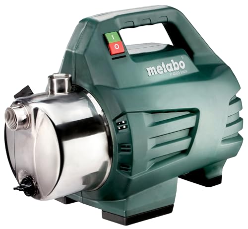 Metabo Gartenpumpe P 4500 Inox (600965000) Karton, Nennaufnahmeleistung: 1300 W, Max. Fördermenge: 4500 l/h, Max. Förderhöhe: 48 m
