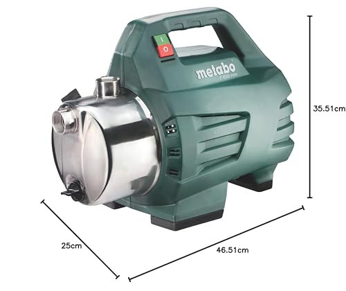 Metabo Gartenpumpe P 4500 Inox (600965000) Karton, Nennaufnahmeleistung: 1300 W, Max. Fördermenge: 4500 l/h, Max. Förderhöhe: 48 m – Bild 6