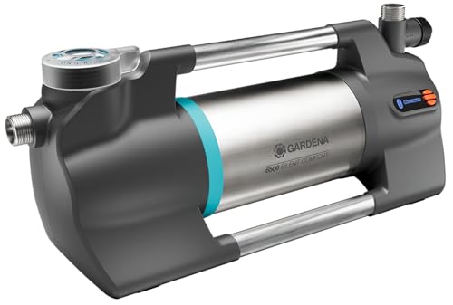 Gardena Gartenpumpe 6500 SilentComfort: Extra leise Bewässerungspumpe via App steuerbar, Fördermenge 6500 l/h, Trockenlaufsicherung, rostfreier Edelstahl, stromsparend und wasserfest (9059-20)