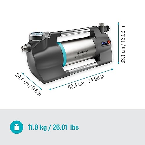 Gardena Gartenpumpe 6500 SilentComfort: Extra leise Bewässerungspumpe via App steuerbar, Fördermenge 6500 l/h, Trockenlaufsicherung, rostfreier Edelstahl, stromsparend und wasserfest (9059-20) – Bild 3
