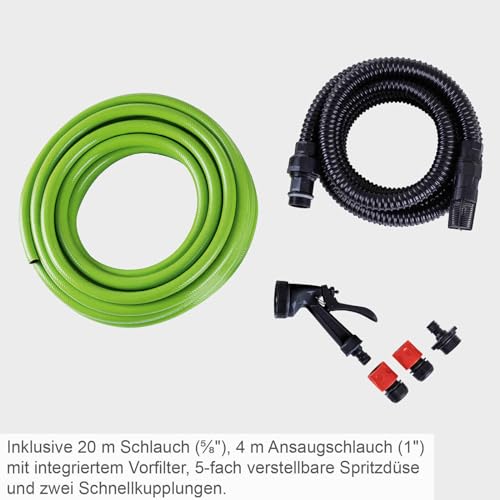 Scheppach Gartenpumpe GP600S Teichpumpe | 600W | 3000 L/h Fördermenge | 3,5 bar Förderdruck | 8m Ansaughöhe | 35m Förderhöhe | inkl. Zubehör – Bild 8