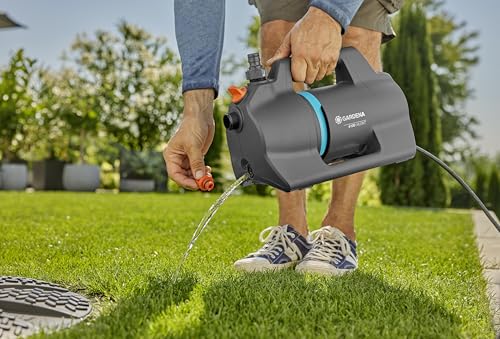 Gardena Gartenpumpe 4100 Silent Set: Sehr leise, innovative Bewässerungspumpe mit 3,5 m Sauggarnitur und 20 m Classic Schlauch, Fördermenge 4100 l/h, 550 W Motor, wasserfest, stromsparend (9051-20) – Bild 8