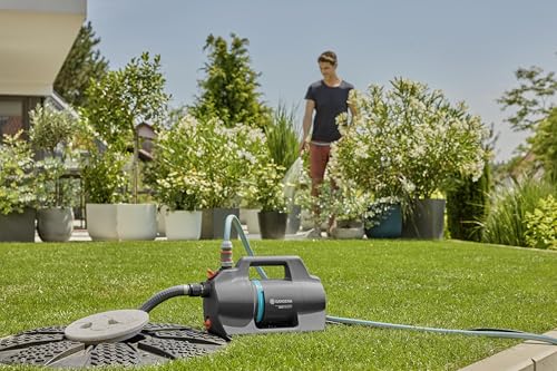 Gardena Gartenpumpe 4200 Silent Set: Sehr leise, innovative Bewässerungspumpe mit 3,5 m Sauggarnitur und 20 m Classic Schlauch, Fördermenge 4200 l/h, 600 W Motor, wasserfest, stromsparend (9055-20) – Bild 5