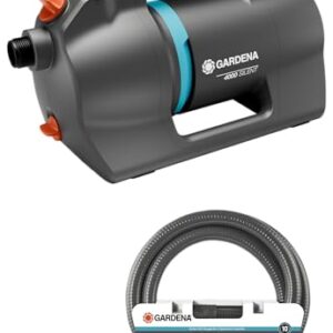 Gardena Gartenpumpe 4100 Silent Saugschlauch Set: Sehr leise, innovative Bewässerungspumpe mit 7 m Sauggarnitur, Fördermenge 4100 l/h, 550 W Motor, 3,6 bar, wasserfest, stromsparend (9052-20)