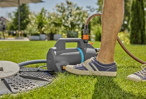 Gardena Gartenpumpe 4100 Silent Saugschlauch Set: Sehr leise, innovative Bewässerungspumpe mit 7 m Sauggarnitur, Fördermenge 4100 l/h, 550 W Motor, 3,6 bar, wasserfest, stromsparend (9052-20) – Bild 7