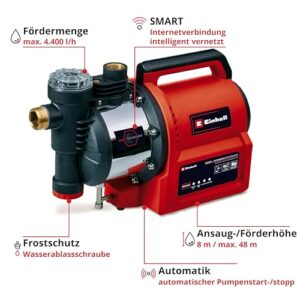 Alternative view of Einhell Automatische Gartenpumpe GE-AW 1144 SMART (Smart Garden, App, Bewässerung per Zeitplan / smart mit KI Wetterdaten, 4400 L/h Fördermenge, max. 48 m Förderhöhe, Vorfilter)