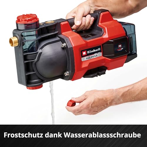 Einhell Akku-Gartenpumpe AQUINNA 36/34 Power X-Change (36 V, max. 3400 L/h Fördermenge, max. 37 m Förderhöhe, Leistungsstufenschalter, Überlast- & Frostschutz, ohne Akku) – Bild 6