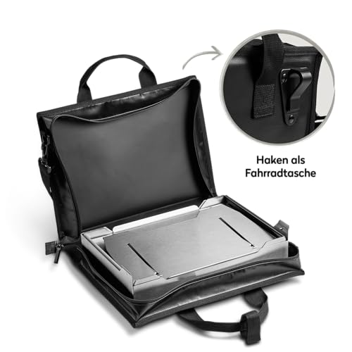 BURNHARD Camping Gasgrill Jones Jr. Edelstahl Klappgrill mit Deckel 1-Brenner 3,2 kW inkl. Transporttasche mit Rucksackfunktion und Multitool, Faltgrill ideal für Camping – Bild 5