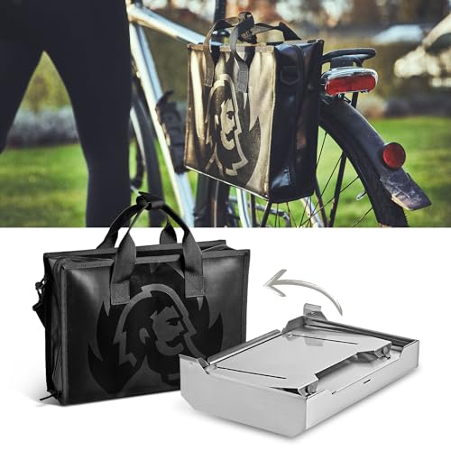 BURNHARD Camping Gasgrill Jones Jr. Edelstahl Klappgrill mit Deckel 1-Brenner 3,2 kW inkl. Transporttasche mit Rucksackfunktion und Multitool, Faltgrill ideal für Camping – Bild 6