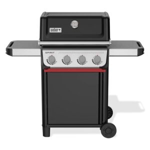 Weber Spirit E-410 Gasgrill, 4 Brenner, 51 x 46cm Grillfläche, Warmhalterost, Deckelthermometer, 2 Räder - Schwarz/Silber (1500886)