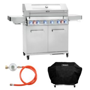 TAINO Platinum YAMARA 6 2 Gasgrill Set Edelstahl 6 Brenner Keramik Sear-Burner Keramik Backburner Piezo-Zündung Abdeckhaube