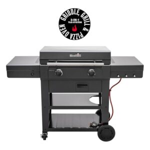 Char-Broil Gasgrill Plancha Versa-Tile 2-Zonen Griddle-Gasgrill, 3-in-1 Kachel System: Griddle, Grill & Pizzaofen - Ideal für draußen, Garten, Terrasse