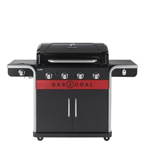 Char-Broil Gasgrill Gas2Coal 2.0 440 - 4 Brenner Hybridgrill, 2 Patentierte Holzkohleschalen, 2 Große Türen - Ideal für draußen, Garten, Terrasse