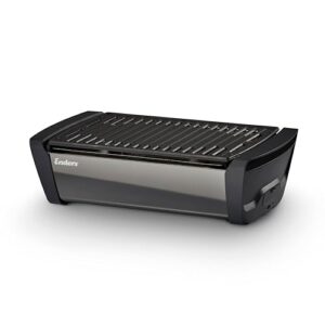 Enders Aurora Mirror raucharmer Tischgrill, mit Guss-Rost, Holzkohle-Grill, kleiner Grill, Balkon-Grill, Picknick-Grill, Camping-Grill, Grill mit Belüftung, black #1365