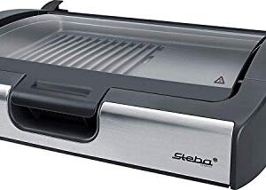 Steba BBQ Tischgrill mit Glasdeckel, große Grillfläche 29,0 x 40,0 cm, Hot Zone, Temperaturkontrollleuchte, Alu-Druckguß-Grillplatte mit Grillmuster, 2200 Watt, VG 200