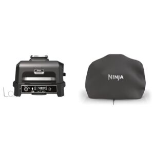 Ninja Woodfire Pro XL Elektrogrill,großer 4-in-1-Außengrill & Woodfire XL Grillabdeckung, offizielles Zubehör