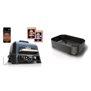 Ninja Woodfire Pro Connect XL Elektrischer BBQ Smoker Grill & Woodfire Combo Crisper Korb, kompatibel mit Ninja Woodfire Elektrogrill für den Außenbereich, offizielles Ninja-Zubehör XSKCRISPBTEUK