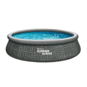 Summer Waves Pool Set Dark Herringbone 3,96m x 84cm 7147 Liter Quick Up Pool