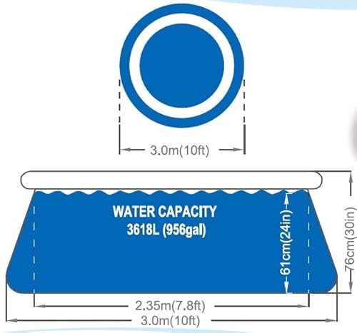 Avenli Jilong Selbststehender Pool Marin Blau Rund Blau 300x76cm Hellblau – Bild 3