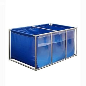 Schwimmbäder, transparentes Aquarium für Pool und Teich mit Ablassventil, PVC-Plane mit Stahlrahmen und transparentem Fenster für Teiche, Aquarien, Rotfische und Koi.(Blau, 300 x 200 cm)