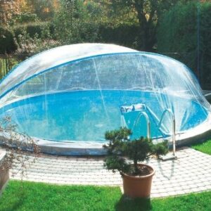 CABRIO-DOME für Rundbecken mit 450 cm Durchmesser komplett abklappbar