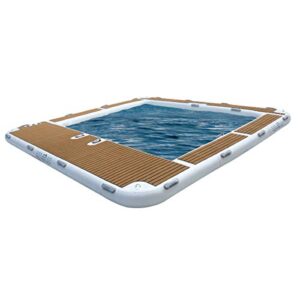 Yachtbeach Luxury Pool 4,1m x 4,1m x 0,2m Dropstitch ? Exklusives Yacht Pool in Teakholz Optik