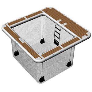 Alternative view of Yachtbeach Luxury Pool 4,1m x 4,1m x 0,2m Dropstitch ? Exklusives Yacht Pool in Teakholz Optik
