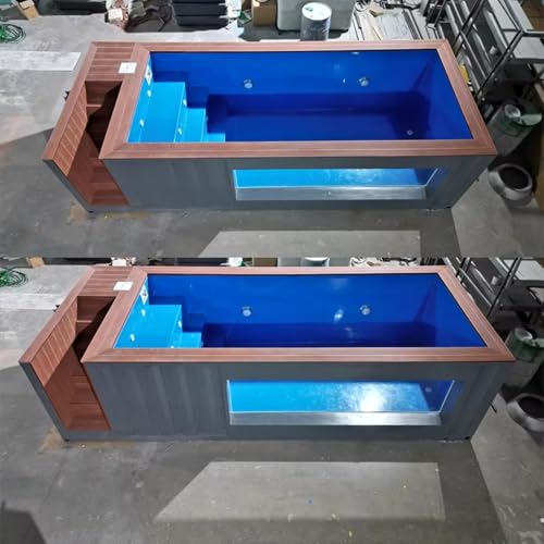 CMOLVUR Professioneller großer Gebäude-Familie, 4,5 m, 12,2 m, 6,1 m, Versandbehälter, Pool, Fiberglas, oberirdisches Schwimmen für Erwachsene – Bild 5