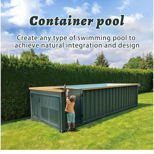CMOLVUR Professioneller großer Gebäude-Familie, 4,5 m, 12,2 m, 6,1 m, Versandbehälter, Pool, Fiberglas, oberirdisches Schwimmen für Erwachsene – Bild 7