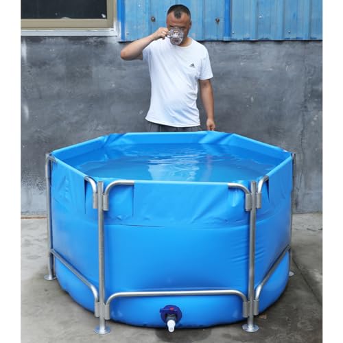 Kreisschwimmbad faltend Kunststoff Wassertank Mehrzweck Leinwand Fischteich Durchmesser 1m-3m – Bild 2