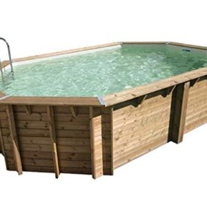 Pool Holz Azura Ubbink liegend im Set 550 x 355 x 120 cm Liner blau