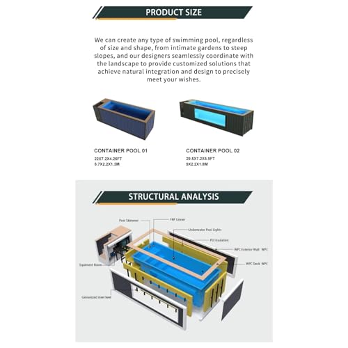 CMOLVUR Outdoor Große Größe FRP 6,1 m 12,2 m Fiberglas vorgefertigtes Pool-Design oberirdischer Versandbehälter Schwimmen – Bild 8