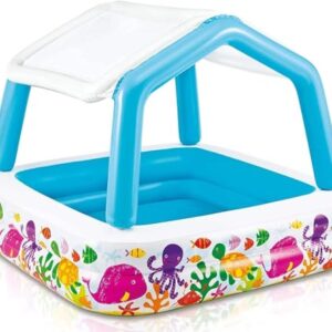 Intex 57470 Sonnenschirm Aquarium Pool, Bunt, 157x157x122 cm,
