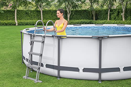 Bestway Steel Pro MAX Frame Pool-Set mit Filterpumpe Ø 366 x 100 cm, lichtgrau, rund, Grau – Bild 10