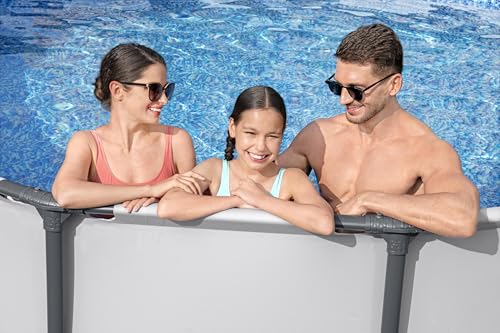 Bestway Steel Pro MAX Frame Pool-Set mit Filterpumpe Ø 366 x 100 cm, lichtgrau, rund, Grau – Bild 9