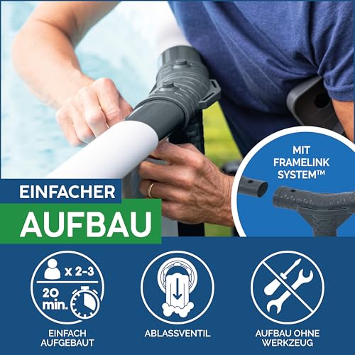 Bestway Steel Pro MAX Frame Pool ohne Pumpe Ø 305 x 76 cm, lichtgrau, rund, Grau – Bild 6