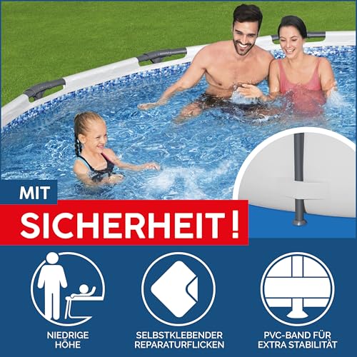 Bestway Steel Pro MAX Frame Pool ohne Pumpe Ø 305 x 76 cm, lichtgrau, rund, Grau – Bild 7
