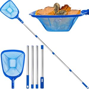 4BAOHUI 185 cm Pool Kescher, Poolkescher Feinmaschig mit Teleskopstange, Poolreinigung Pool Kescher Feinmaschig, Teichkescher für Schwimmbad, Teich, Algen & Bestway Pool, Planschbecken, Whirlpool
