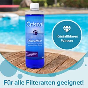 Alternative view of Cristal Klareffekt Trübungsentferner - Für alle Filterarten - Gegen trübes Poolwasser - Verbessert die Filtration - Einfache Anwendung - Für kristallklares Wasser in Pool & Whirlpool