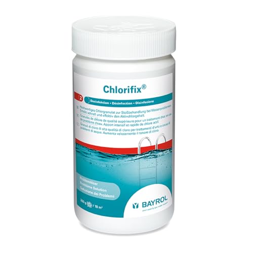BAYROL Chlorifix 1 kg - Chlorgranulat Pool zur Schockchlorung bei Wasserproblemen, trübes Wasser, Algen im Pool - schnelllöslich - Chlor Granulat Pool- Algenvernichter