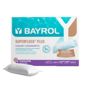 BAYROL Superflock Plus 1 kg - Flockungsmittel Pool für Sandfilter/Filterglas - Effektive Vorbeugung & Entfernung von Trübungen - Entfernt zuverlässig Phosphate & Metalle - Flockkartusche Pool