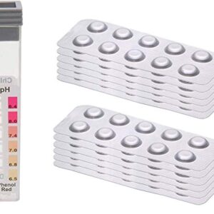 120 Testtabletten - je 60 x pH-Wert Phenol Red und 60 x DPD1 Chlor - inkl. 1 x Messkammer von POWERHAUS24