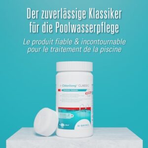 Alternative view of BAYROL e-Chlorilong® CLASSIC 1 kg – langsamlösliche 200 g Chlortabletten für Pool zur Dauerdesinfektion - Aktivchlorgehalt 92 % - alle Filterarten - Dosierschwimmer Pool oder Skimmer