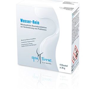 SpaTime by BAYROL - Wasser-Rein 4 x 35 g vordosierte Beutel - wöchentliche Basisdesinfektion für kristallklares - verhindert Desinfektionslücken und bietet zusätzlichen Hygieneschutz, Weiß